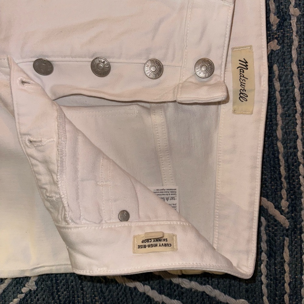 Madewell curvy high rise skinny crop - white sz 27